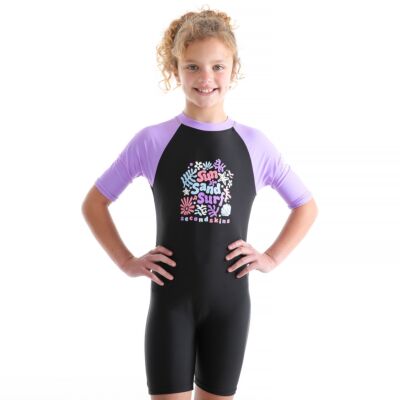Girls Shell Tastic Short Sleeve Sunsuit